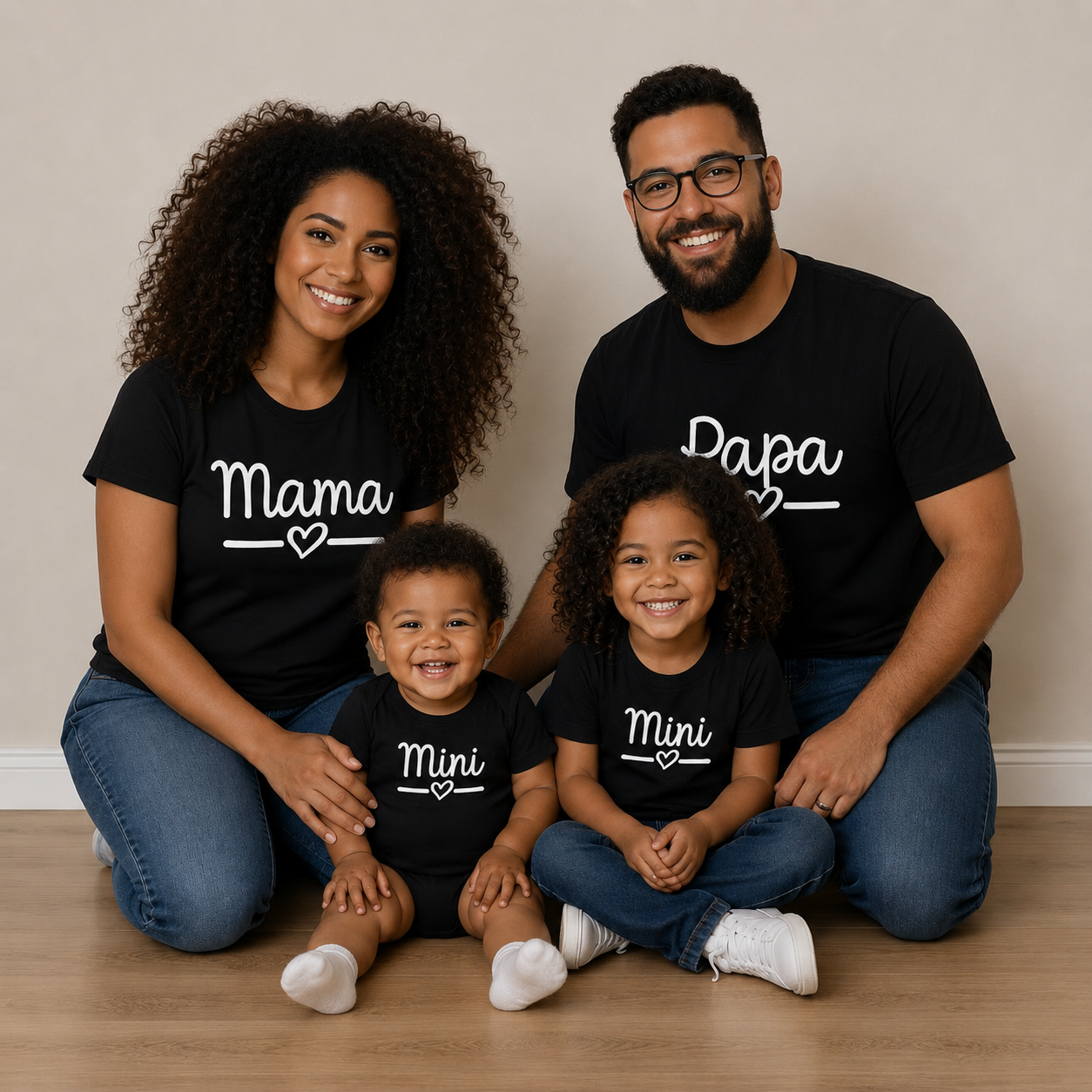 Papa Mama Mini Matching T-shirts